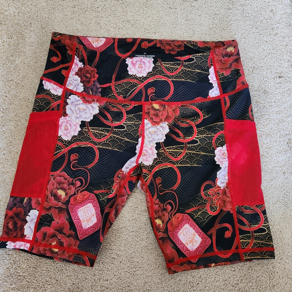 XL Iron Yokai Floral Omamori Bike Short
